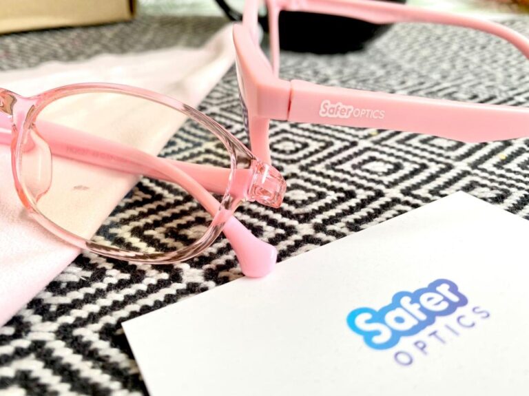 Safer Optics Pink Transparent Glasses - Cermin mata blue light kanak-kanak
